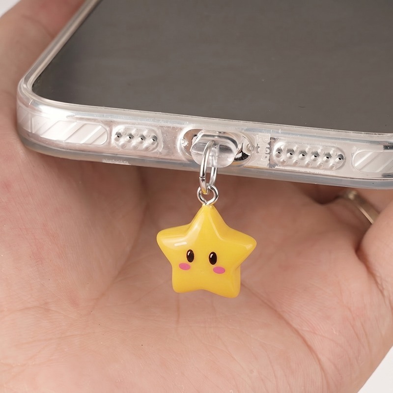 Yellow Phone Accessories - Urocza żółta gwiazdka 3D jako zatyczka