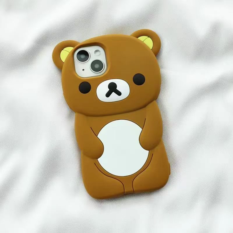Phone Accessories Online - Silikonowe etui na telefon Rilakkuma, urocze,