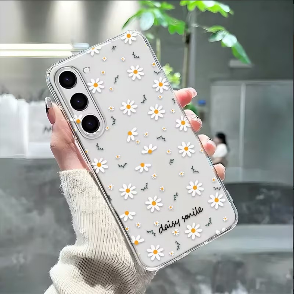 Yellow Phone Accessories - Żółto-białe kwiaty stokrotki Etui na telefon