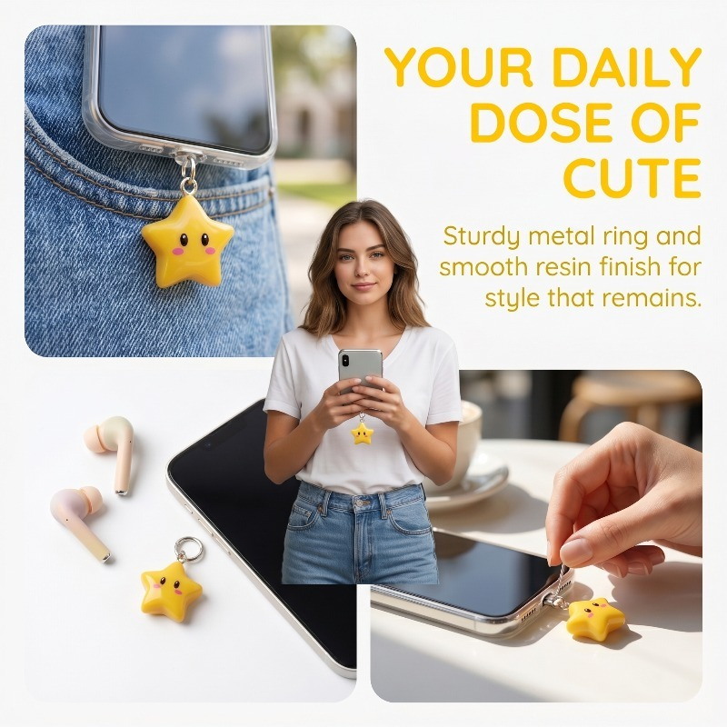 Urocza żółta gwiazdka 3D jako  – Yellow Phone Accessories recenzja i cena